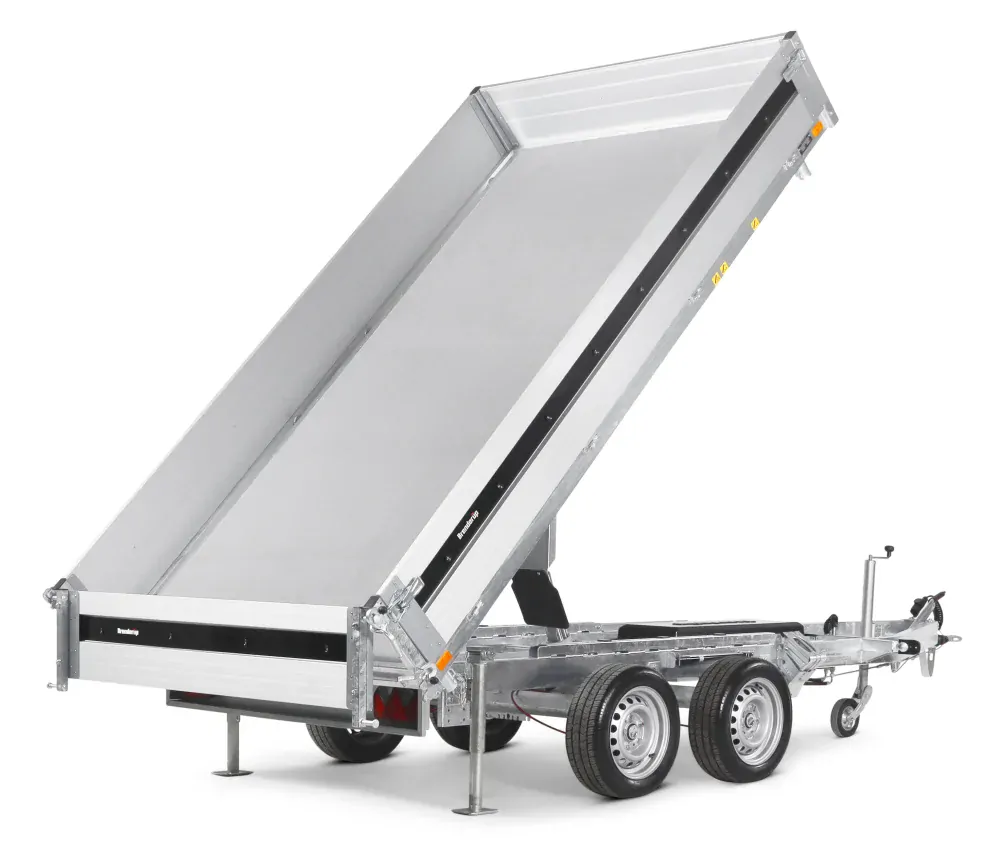 Třístranný elektrohydraulický sklápěč  Brenderup TT5325ATB INTEGROVANÉ ALU NÁJEZDY | 325 x 180 x 35 cm | 3500 kg