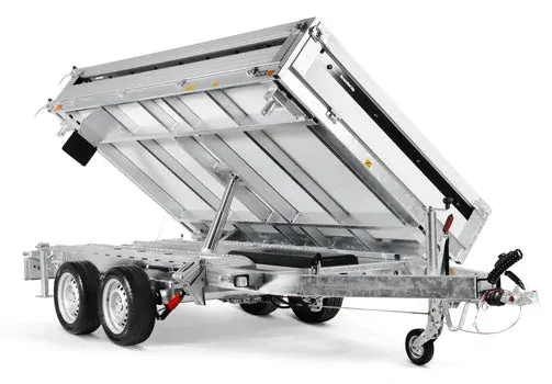 Třístranný elektrohydraulický sklápěč  Brenderup TT5325ATB INTEGROVANÉ ALU NÁJEZDY | 325 x 180 x 35 cm | 3500 kg