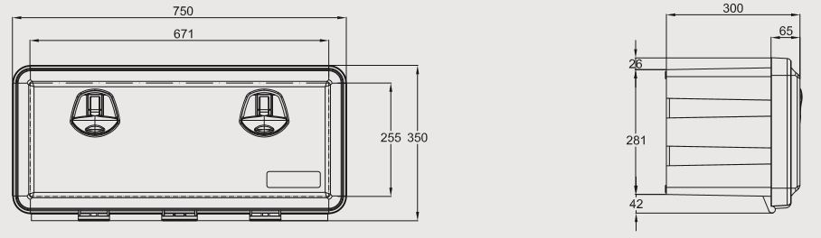 Box na nářadí JUST 750-R 750x350x300 mm 