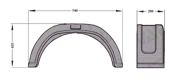 Blatník plast 13''/200 mm AL-KO modrý