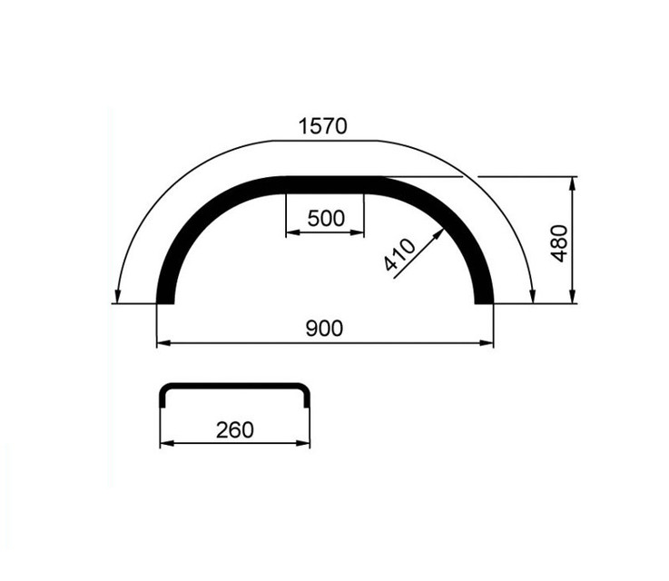 Blatník plast FT 260x1570 černý