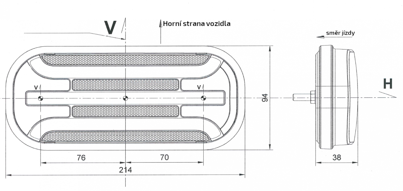 Svítilna Fristom FT-230 sdružená LED 12-36V, L/P-BL/BR/KO/ML/RZ, dynamický blinkr