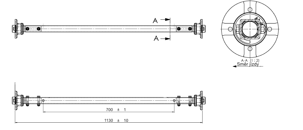 Náprava AL-KO Starr Plus LS ( 750kg) a= 700 mm, 100x4