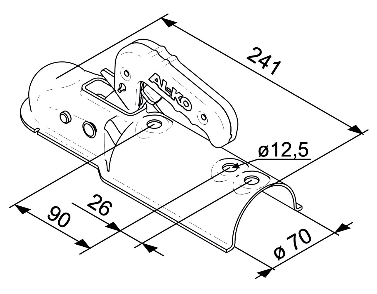 Tažná spojka AL-KO AK 7 PLUS - 70 Ausf. C pr. 70, 750 kg