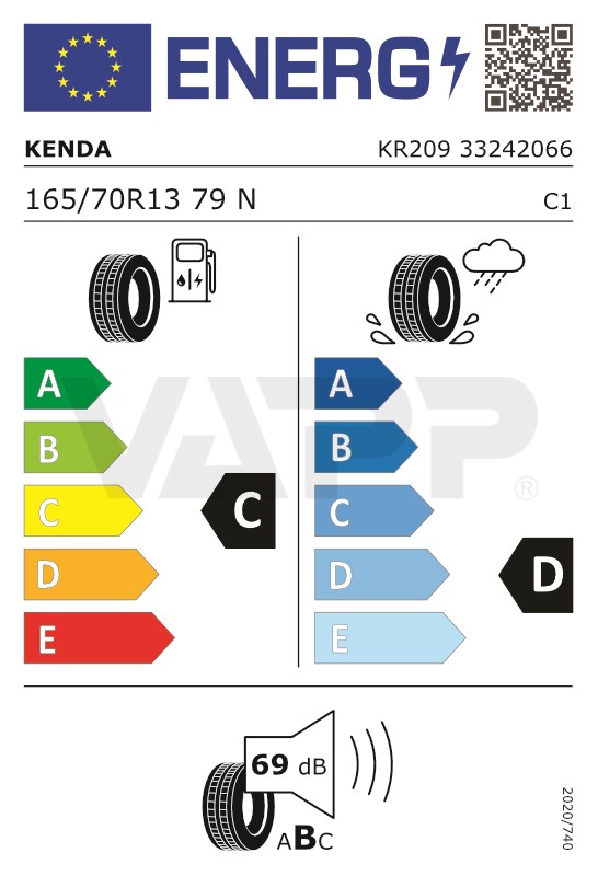 Pneu 165/70 R13 Kenda KR209 79N M+S (437 kg)