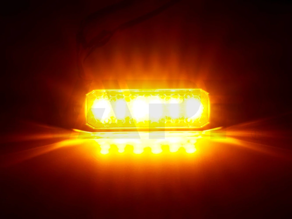 Výstražná záblesková svítilna Lucidity 93007, 6x led, oranžová, plochá