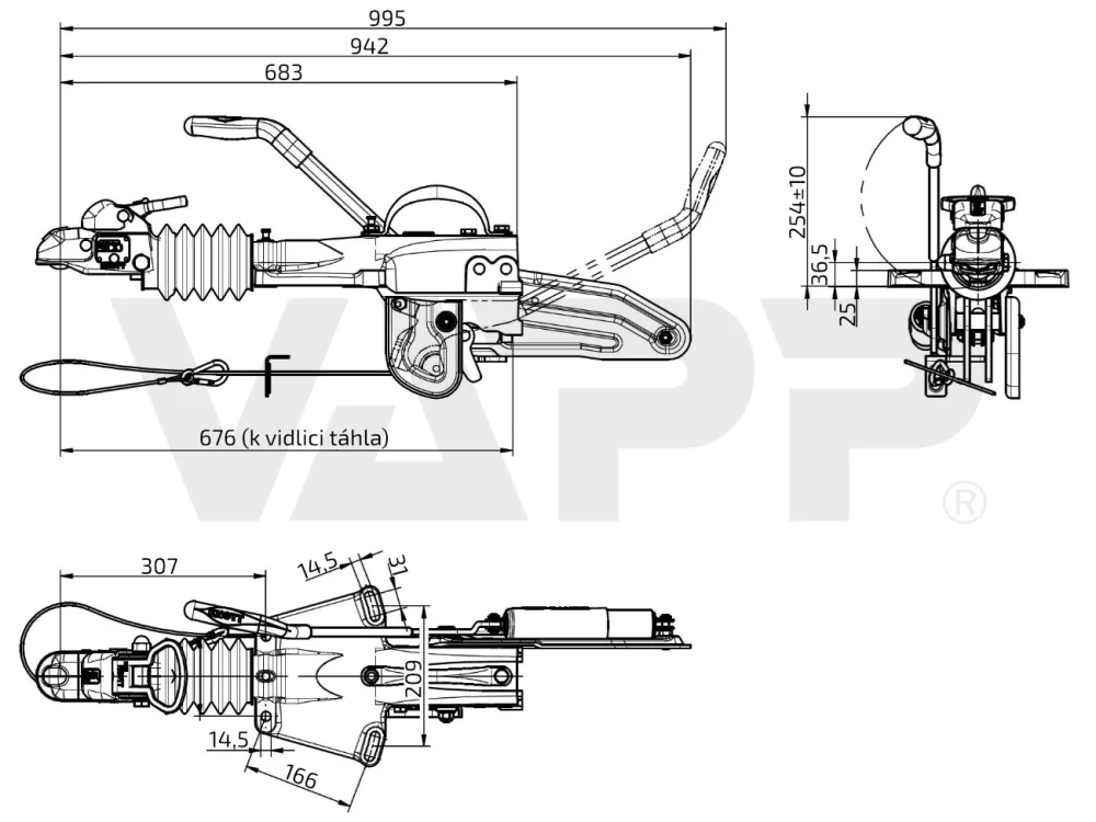 Nájezdová brzda KNOTT KFG 30 A (tažná spojka KF35-A)