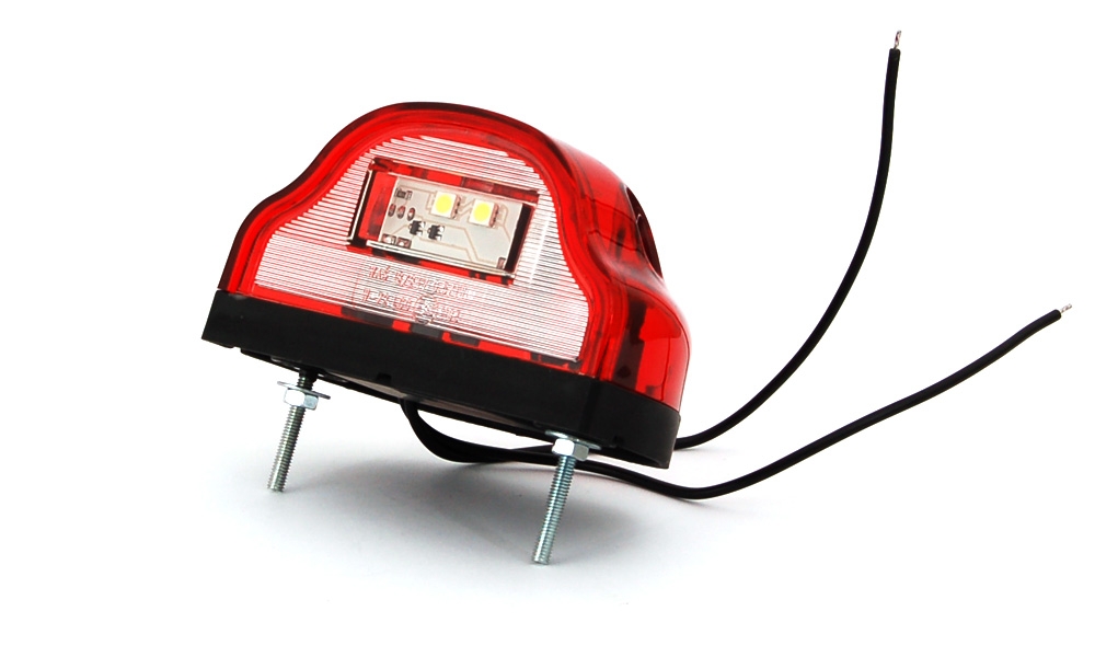 Osvětlení SPZ (registrační značky) LED WAS W72/409 (12-24V), červené oblé 