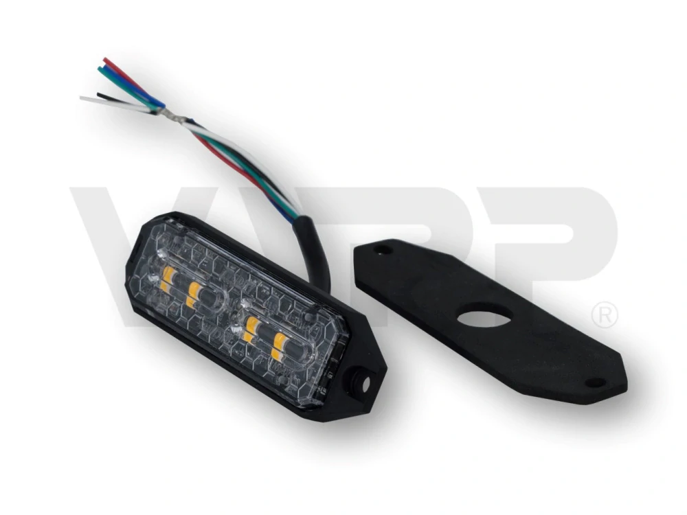 Výstražná záblesková svítilna Lucidity 93007, 6x led, oranžová, plochá