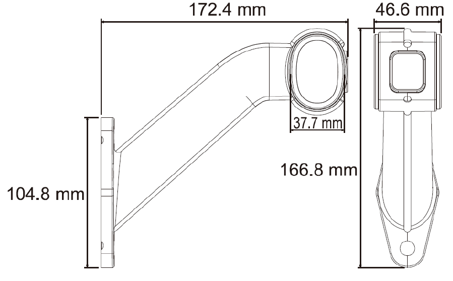 Svítilna doplňková obrysová LED Lucidity 26550 172,4, 12-24V, Pravá, QS150