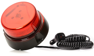 Maják magnetický LED červený WAS, kabel 7m, autozástrčka