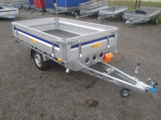 Přívěsný vozík - WIOLA - 2800 x 1500 x 380 mm, náprava 1300 kg KOLA POD PODLAHOU