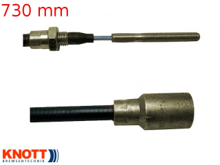 Lanovod brzdový KNOTT 730/940mm, závit M8