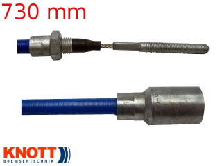 Lanovod brzdový KNOTT nerez 730/940mm, závit M8