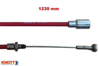 Lanovod brzdový zpevněný KNOTT 1230/1420mm, rychlomont. s čočkou, červený