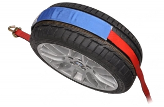 Upínací souprava pro převoz vozidel "přes kolo"50mm, 2,5m, 3x ot. hák + ochrana