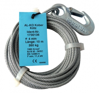 Lano 10 m AL-KO k navijáku OPTIMA 351, pr. 4 mm (včetně háku)