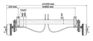 Náprava KNOTT GB 13 (1350 kg) b= 800 mm 200x50 (112x5)