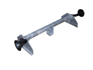 Náprava KNOTT VG 7-L (750 kg) b=1320 mm,c=1640 mm, vysoké patky, 100x4 (Sacher)