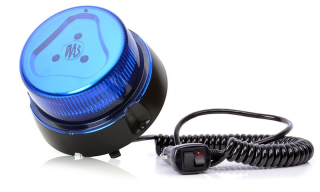 Maják magnetický LED modrý WAS, kabel 7m, autozástrčka