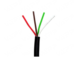 Kabel 4x0,75 hnědá, bílá, červená, zelená