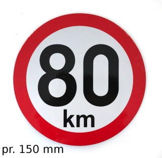 Samolepka omezení rychlosti 80 km retroreflexní pr. 150 mm