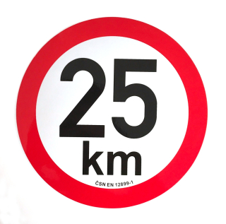 Samolepka omezení rychlosti 25km, pr 200mm
