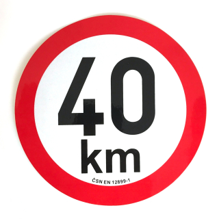 Samolepka omezení rychlosti 40km, pr 200mm