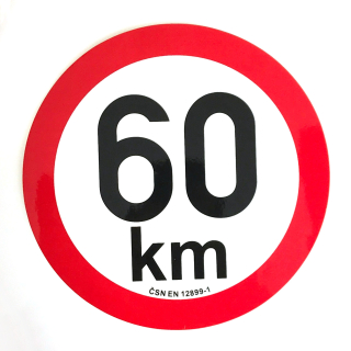 Samolepka omezení rychlosti 60 km retroreflexní pr. 200 mm