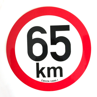 Samolepka omezení rychlosti 65km retroreflexní pr.200mm
