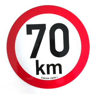 Samolepka omezení rychlosti 70 km retroreflexní pr. 200 mm