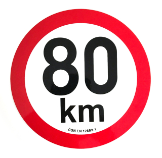 Samolepka omezení rychlosti 80km retroreflexní pr.200mm