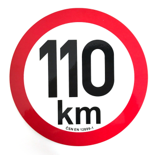 Samolepka omezení rychlosti 110km, retroreflexní, pr. 200mm