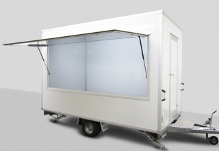 Prodejní stánek 360x203x230 cm - 1300 kg + zadní prodejní okno