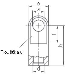 Oko k plynové vzpěře 24,5x14x5, otvor 8,1mm, pro závit M8