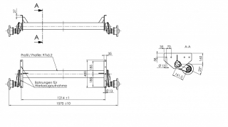 Náprava AL-KO UBR 1200-5 (1300kg), a=1214 mm, 112x5 (Sacher)