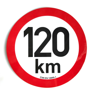 Samolepka omezení rychlosti 120 km retroreflexní pr. 200 mm