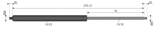 Plynová vzpěra AL-KO  210mm, 1200N, M8-M8, 10/22