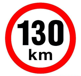 Samolepka omezení rychlosti 130 km