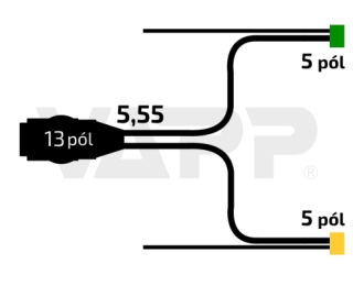 Kabeláž 5,55 m/13-pól/baj5/vývody QS75, VAPP PROFI 8 Lucidity kompatibilní